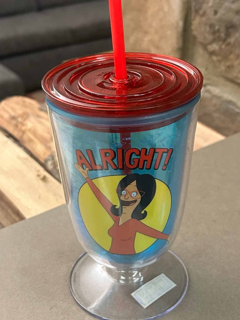 Bobs Burgers Cartoon Graphic Double-Wall Tumbler with Red Lid & Straw collect!
